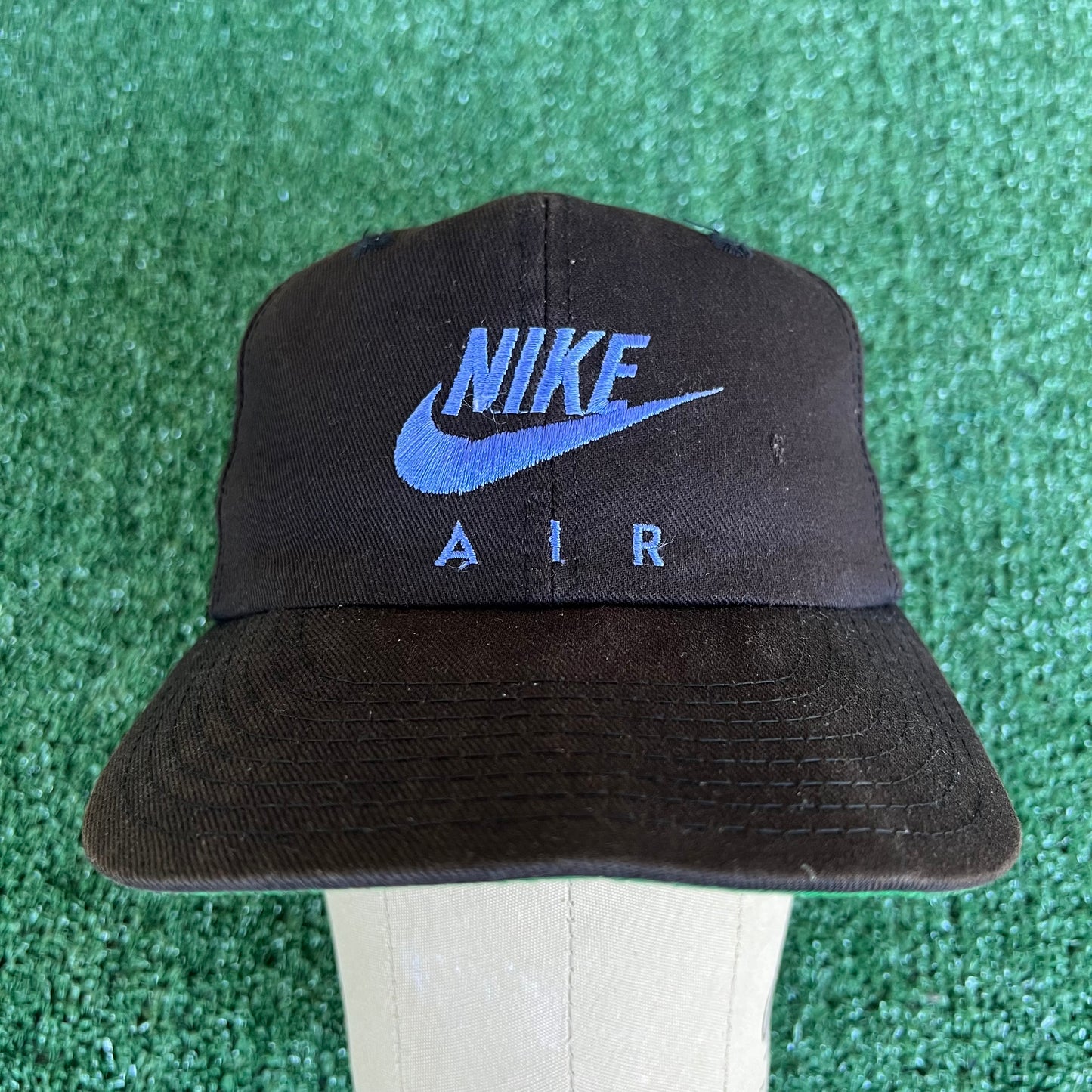 80s Nike Air Faded Black Purple Distressed Snapback Hat