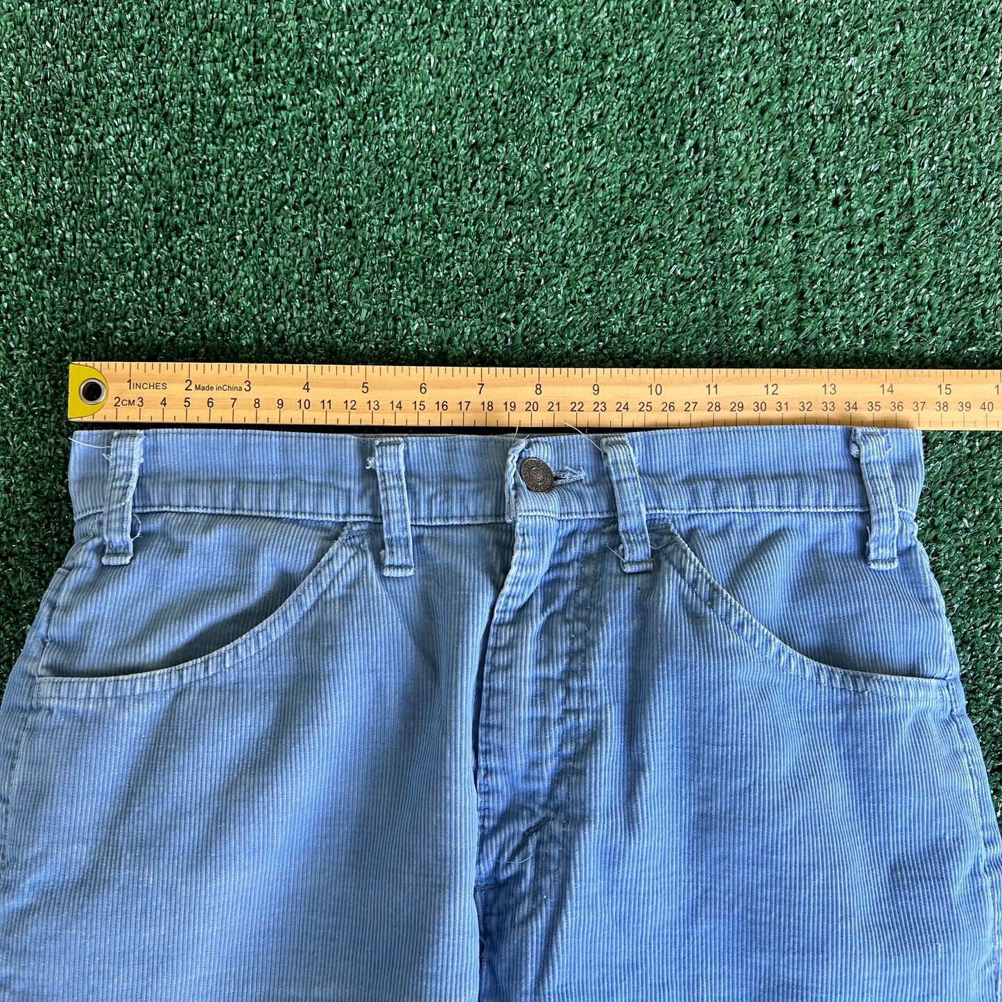 80s Levi's 519 Corduroy Baby Blue Straight Leg Pants - 29x29"