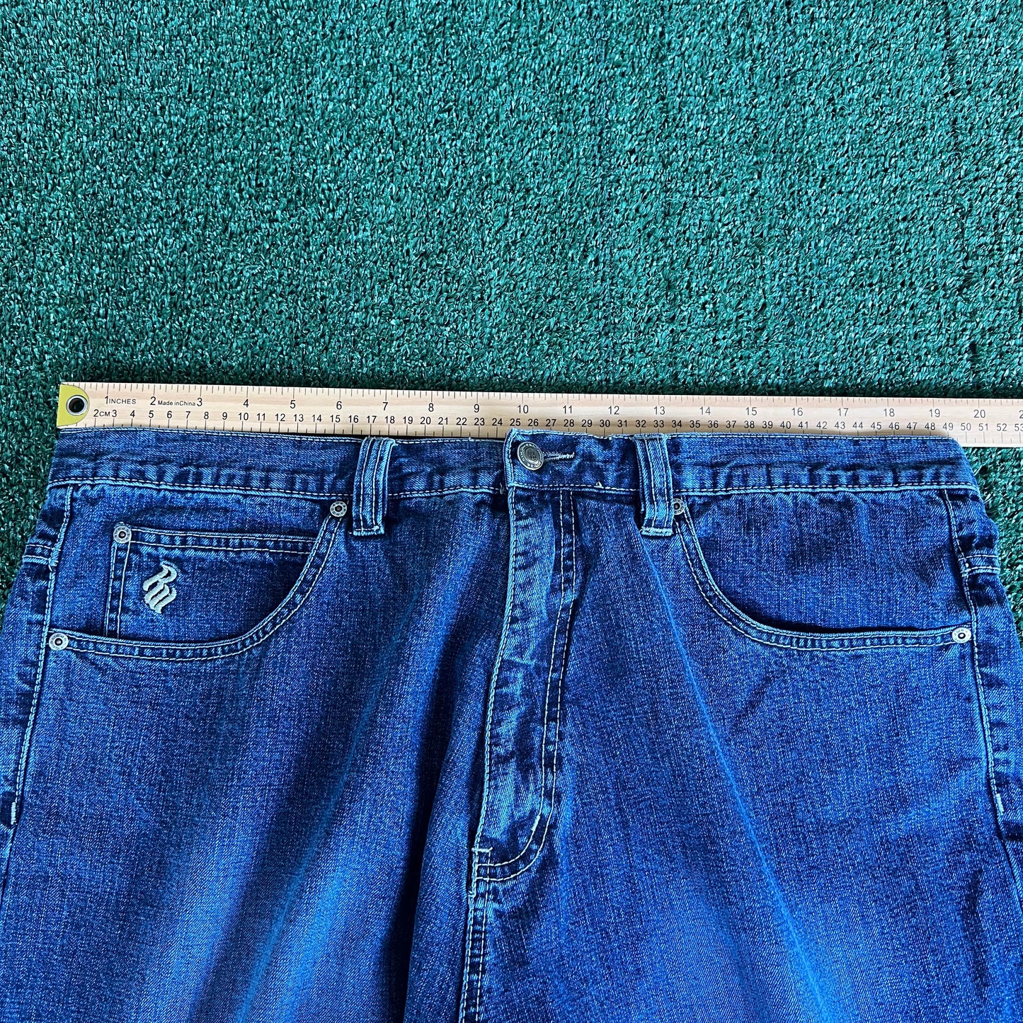 Y2K Rocawear Blue Baggy Wide-Leg Jeans - 39x33.25" 20" Openings