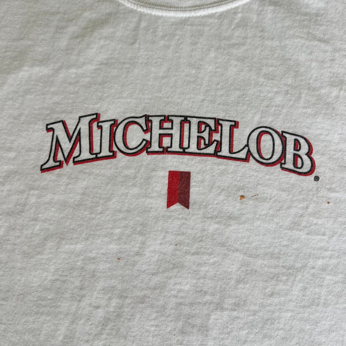 Y2K Michelob Beer Promo Distressed White T-Shirt - XL