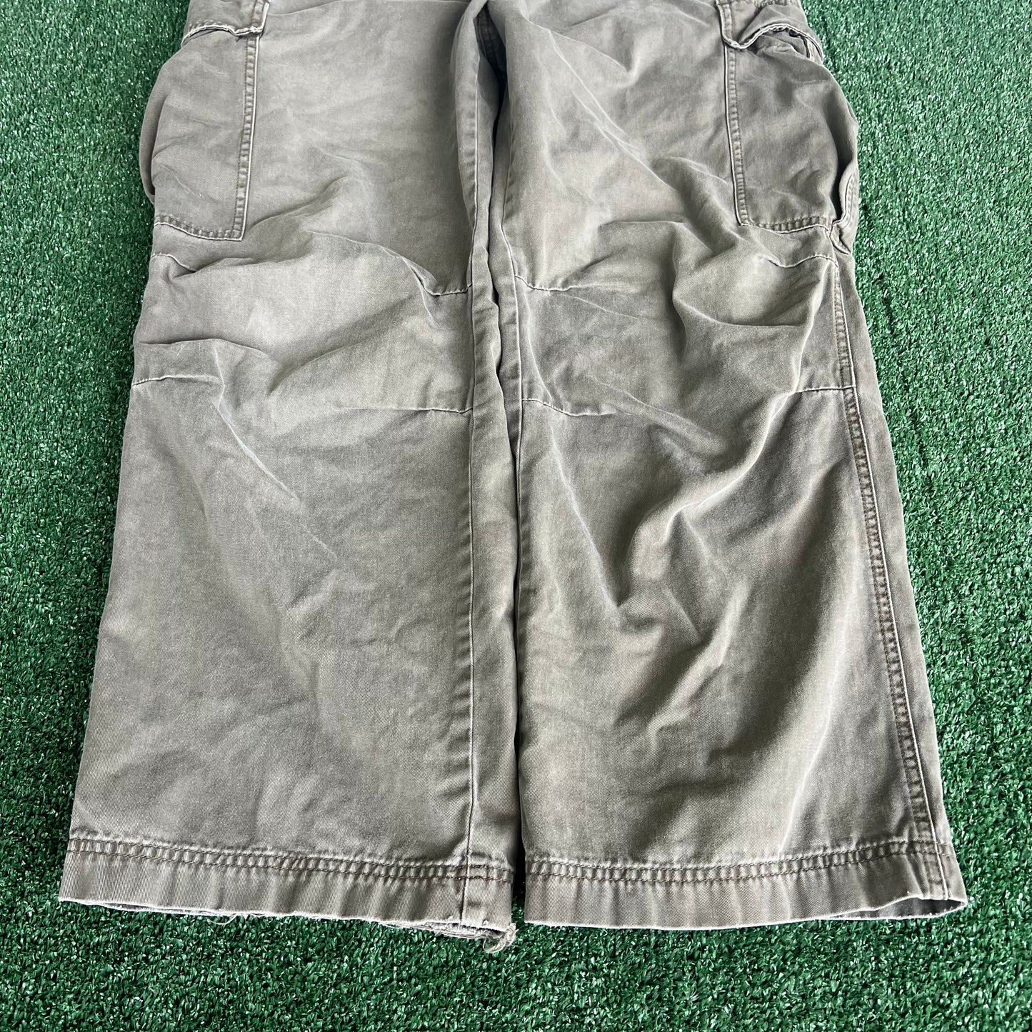 Y2K Express Baggy Green Cargo Wide-Leg Pants - 35x28.5"