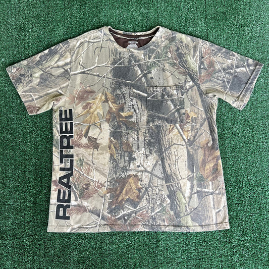 Y2K Realtree Spellout Camouflage T-Shirt - Large