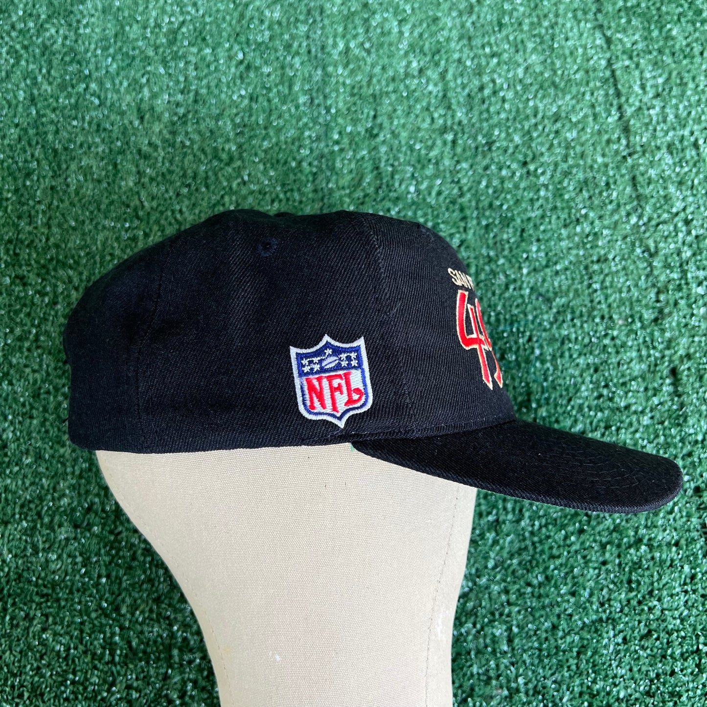 90s Sports Specialties NFL San Franscisco 49ers Black Script Snapback Hat