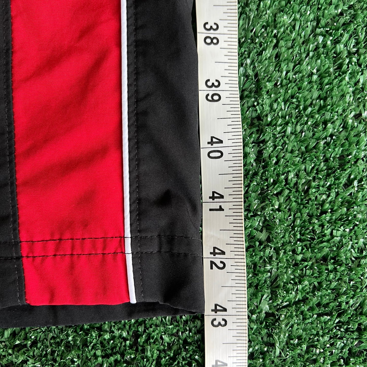 Y2K Nike Black Red Stripe Baggy Track Pants - Large 31x31"