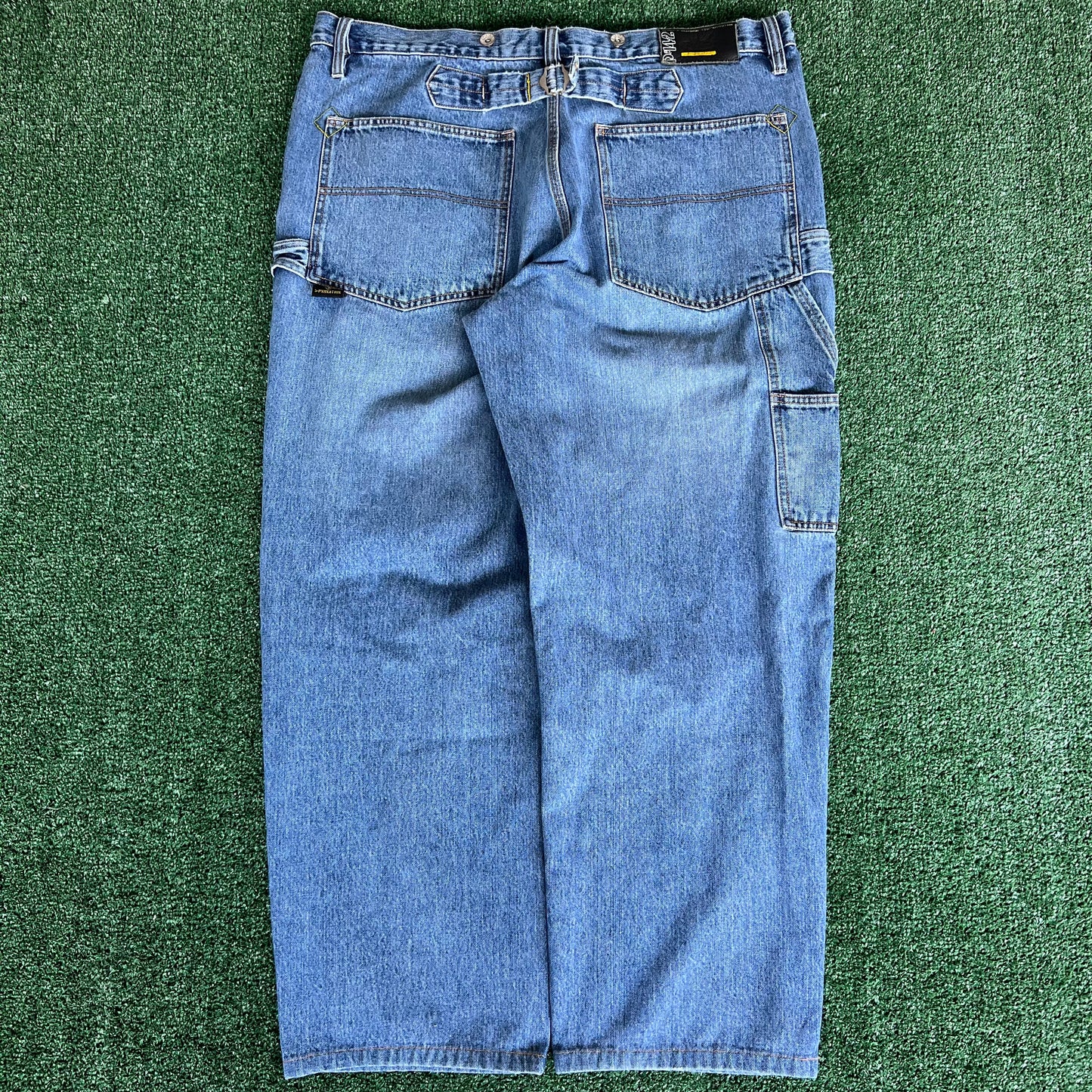 Y2K PNB NATION Double Knee Carpenter Blue Jeans - 41x30 19" Openings