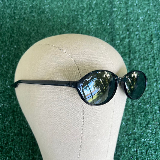 Vintage 90s Ray Ban B&L Oval Narrow Small G-15 Lens Black Sunglasses Matrix