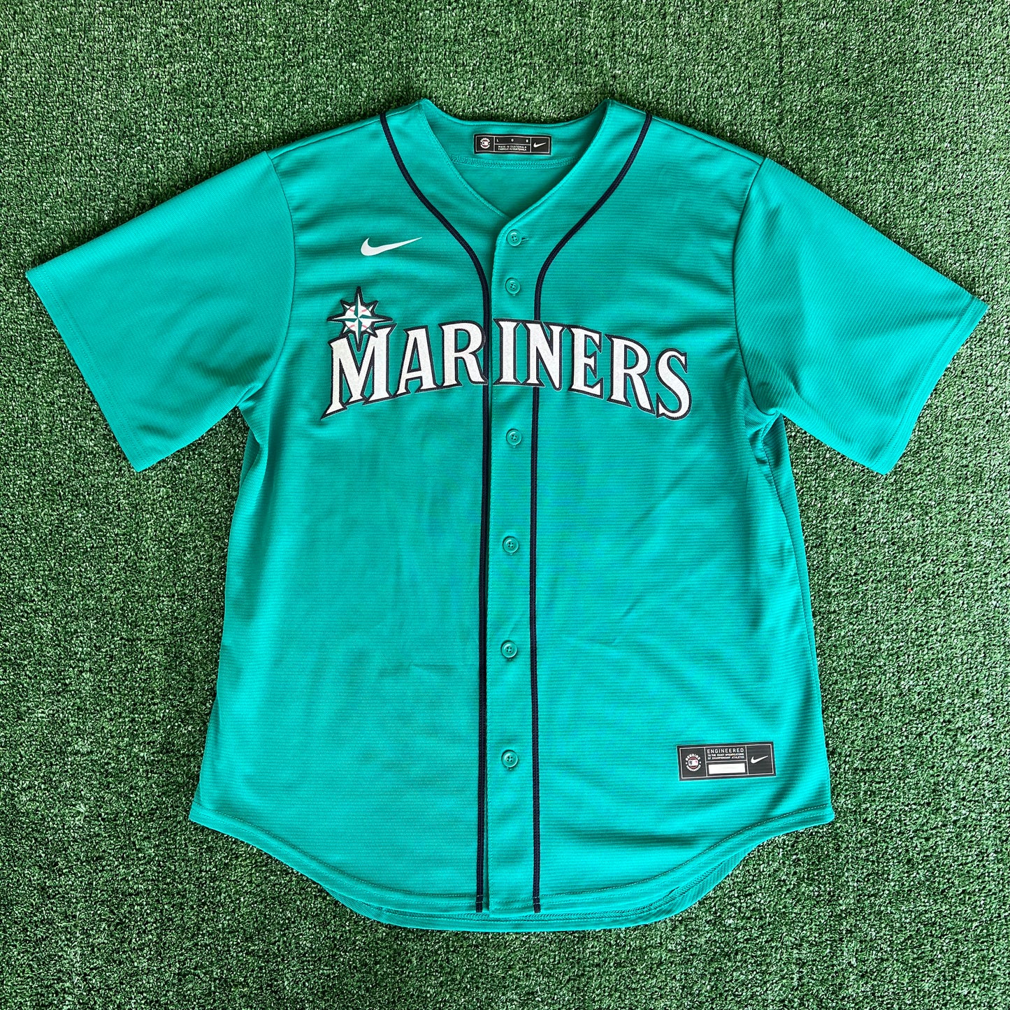 Nike MLB Seattle Mariners Ken Griffey Jr. #24 Teal Baseball Jersey - Large