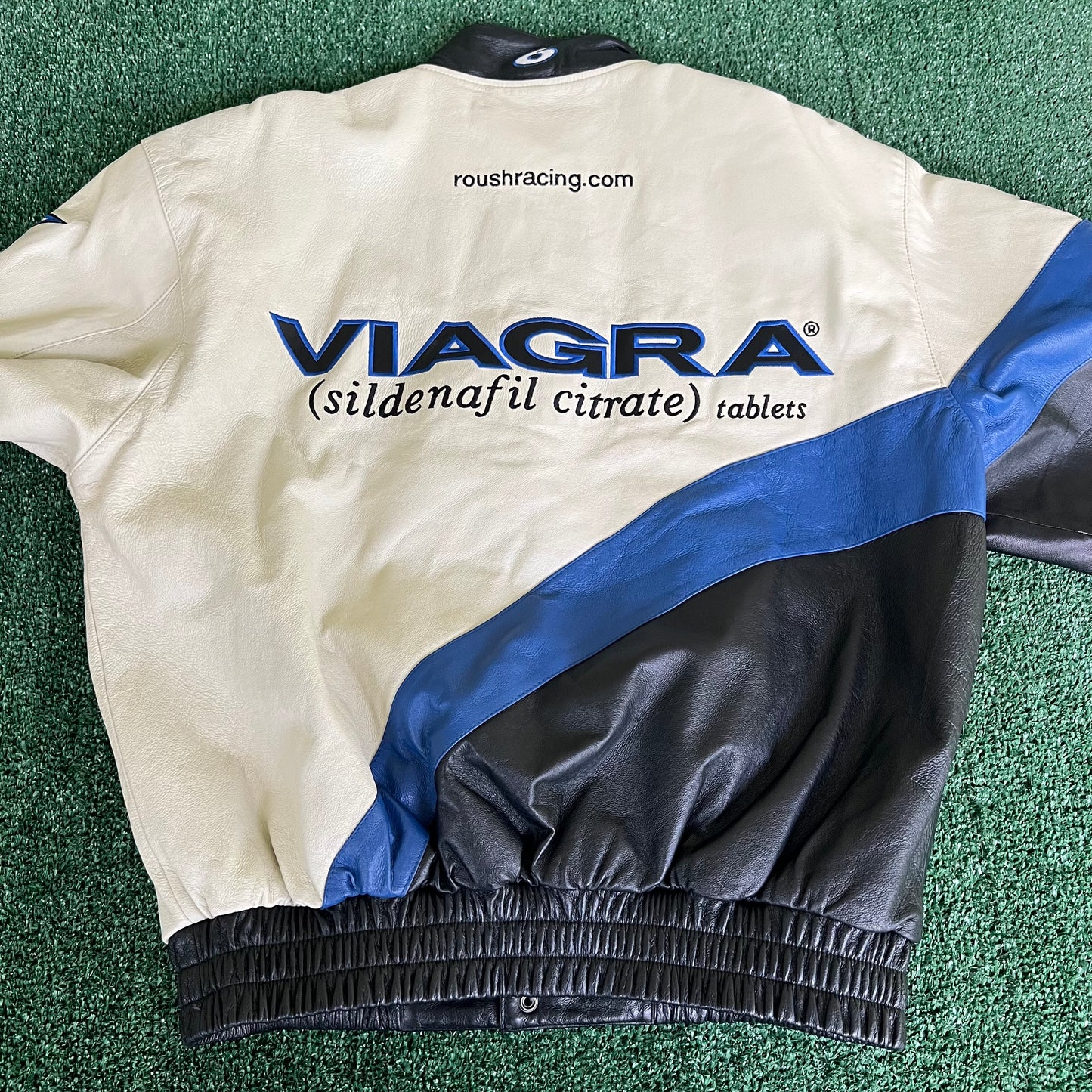 Y2K Nascar Mark Martin Viagra Leather Jacket - Large