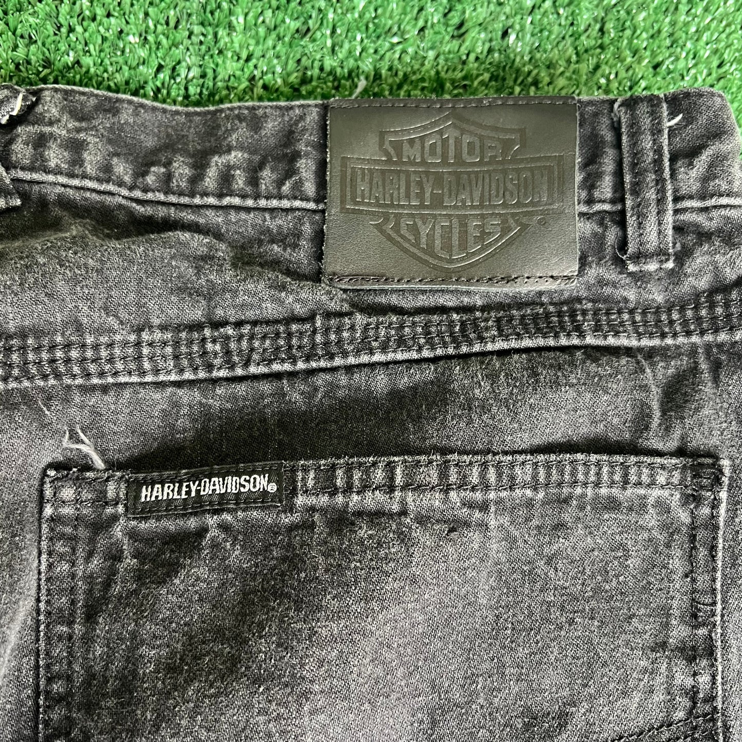 2005 Harley-Davidson Carpenter Baggy Black Jeans - 37x32.75" 18.5" Openings