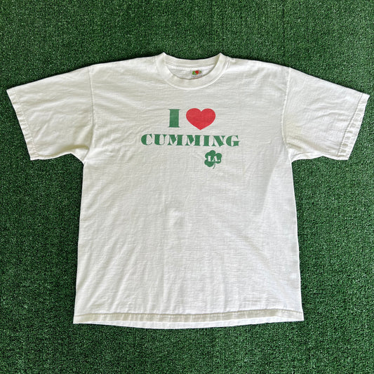 Y2K "I Love Cumming" Iowa White T-Shirt - XL