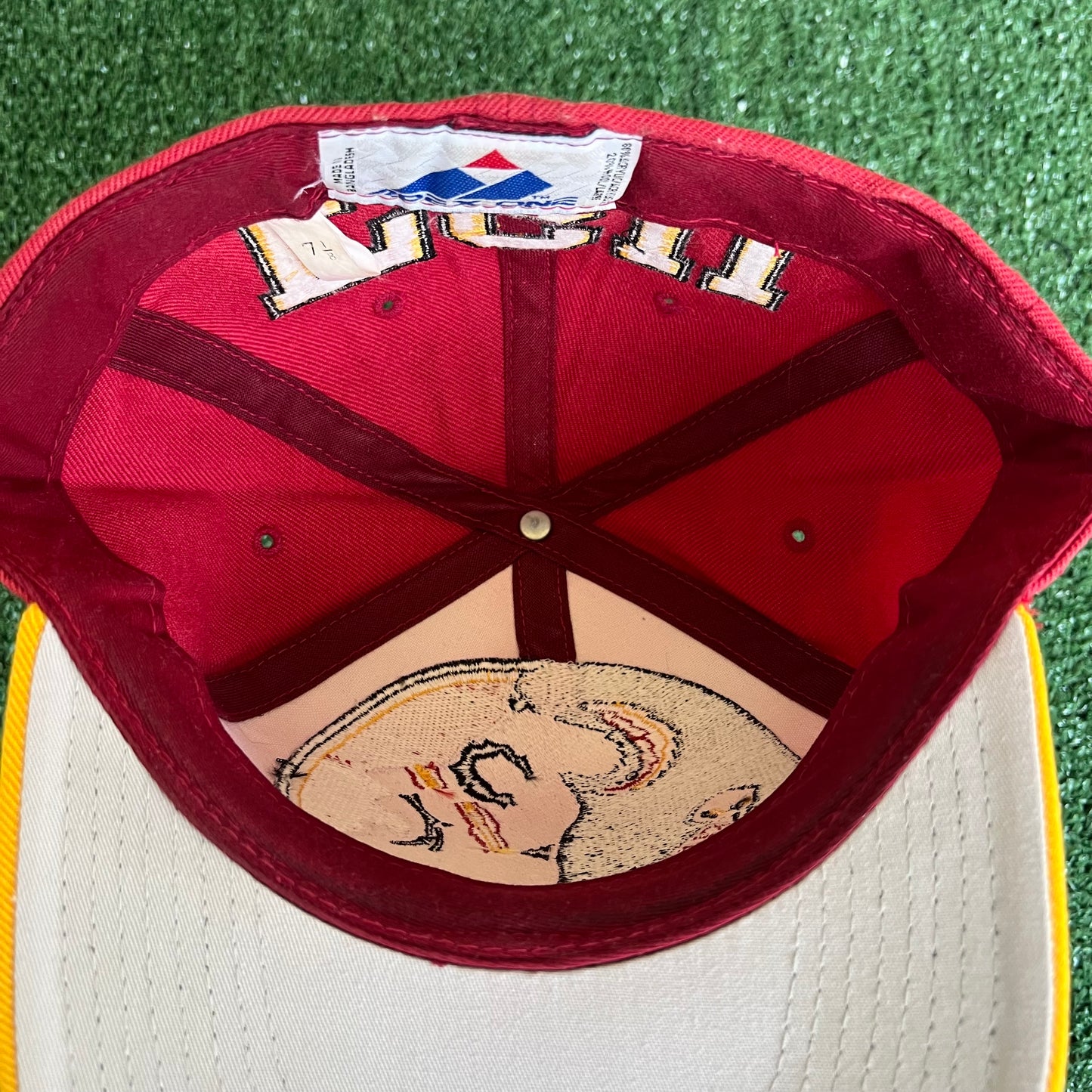 90s Apex One Big Logo Florida State Seminoles FSU Red Fitted Hat - 7 1/8