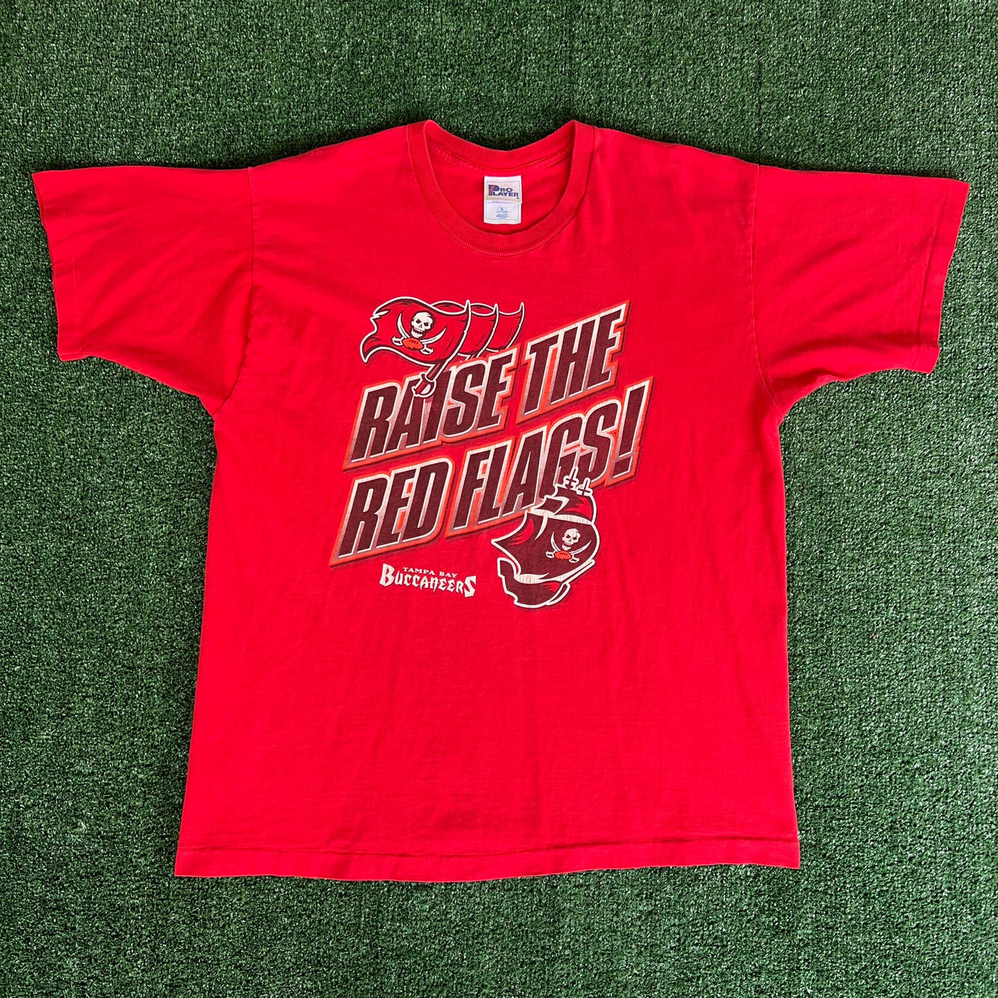 90s Pro Player NFL Tampa Bay Buccaneers Red Single Stitch T-Shirt - XL