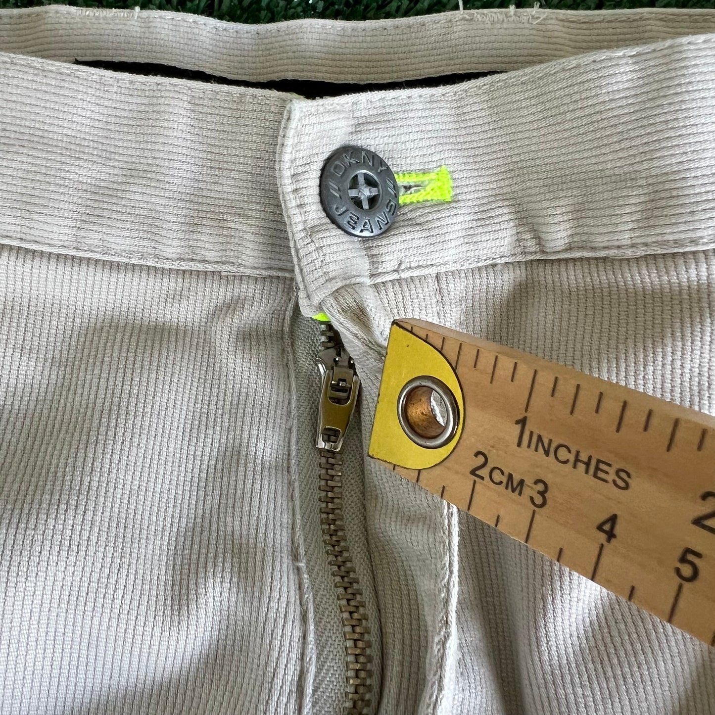 Y2K DKNY Baggy Light Khaki Pants - 38x30.5" 20" Openings