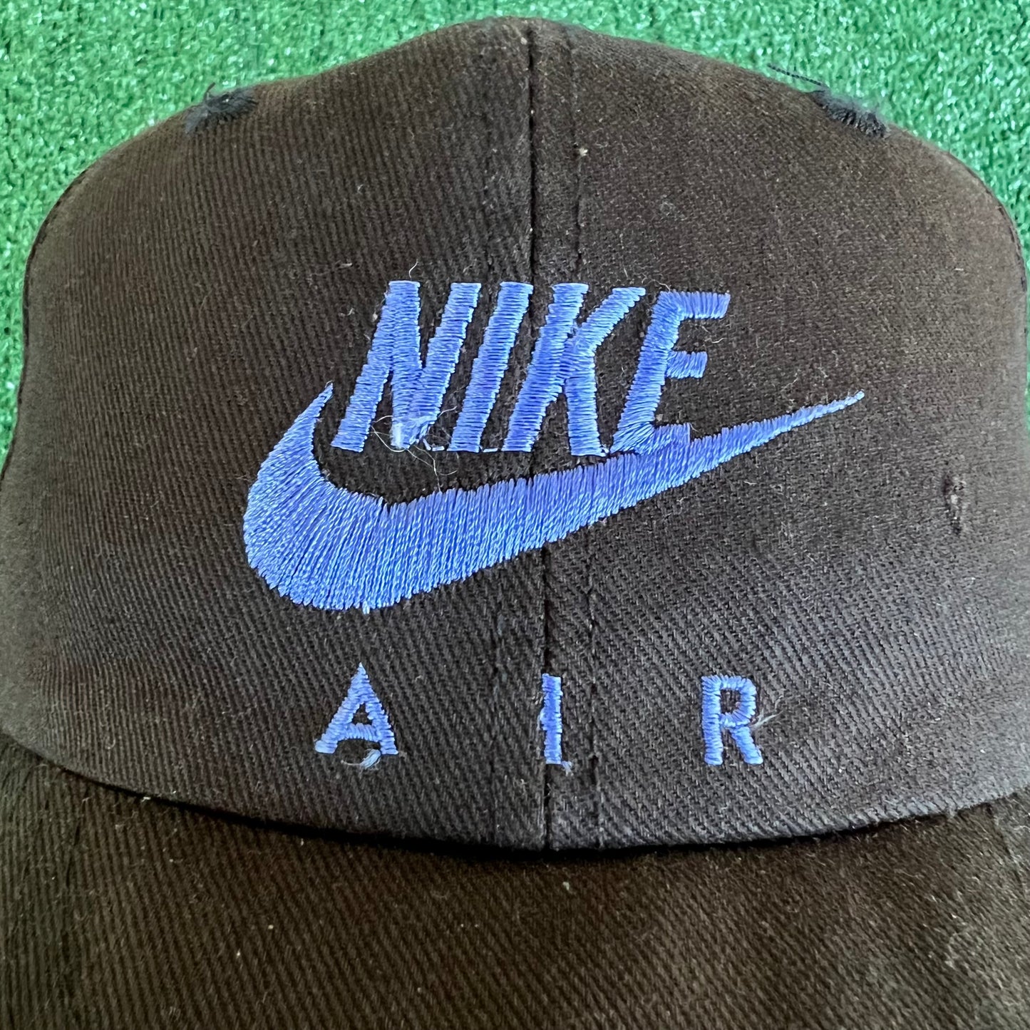 80s Nike Air Faded Black Purple Distressed Snapback Hat