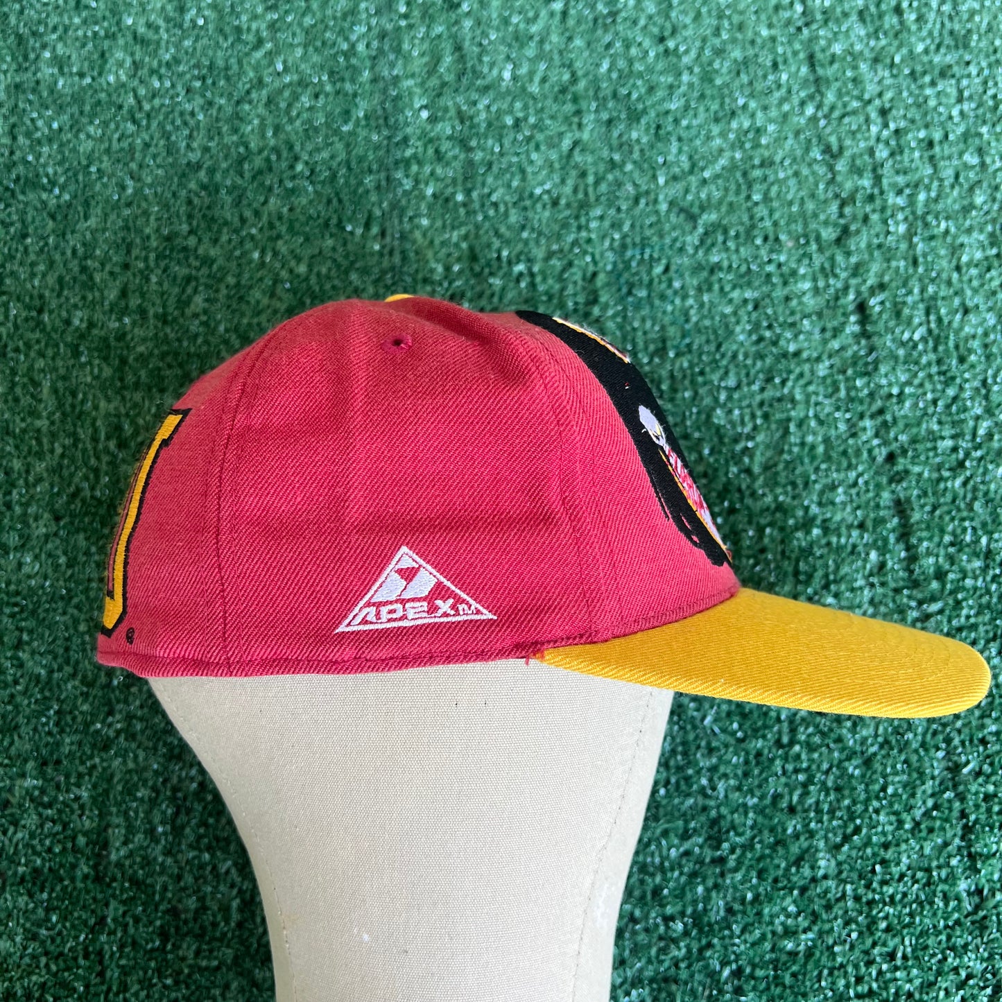 90s Apex One Big Logo Florida State Seminoles FSU Red Fitted Hat - 7 1/8