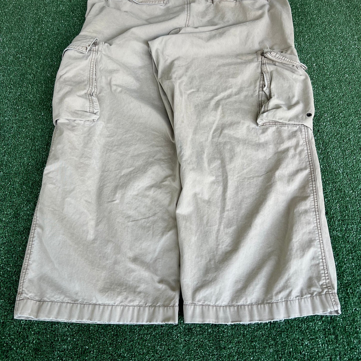 Y2K Old Navy Cargo Khaki Cargo Canvas Pants - 41x28.75" 23" Openings